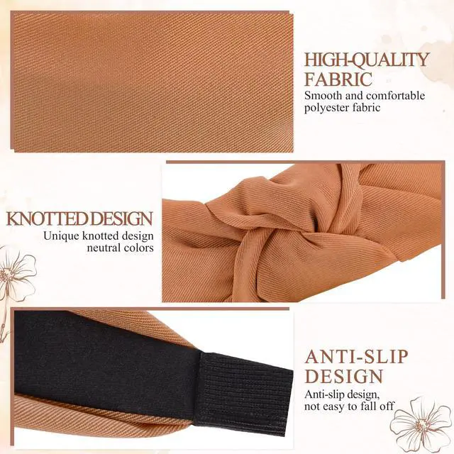 Alt view image 3 of 7 - 8Pcs Headbands for Women, Fashion Knotted Headband, Brown | Teacher's headband, Knotted Hairband, Lightweight, No-Teeth Comfort, 8 Colors for Daily Wear, Parties, Gifts Hair Accessories
