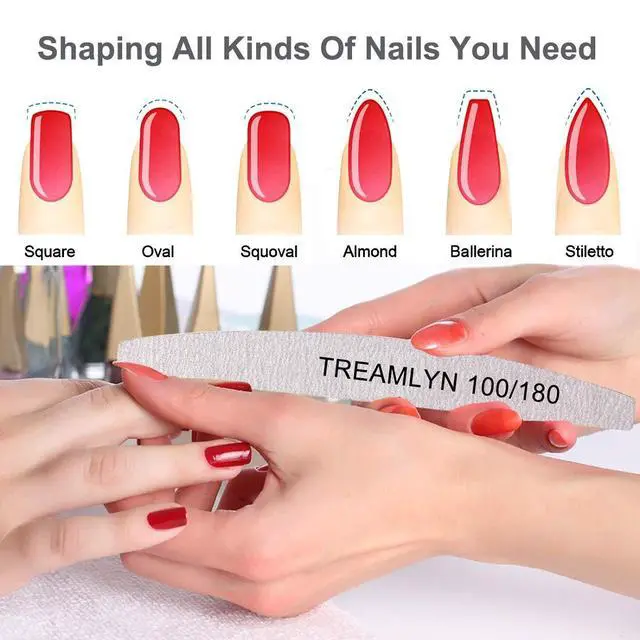 Alt view image 2 of 7 - 10 Pcs Rough Nail File 100/180 Grit, Heavy Duty Nail Files for Acrylic/Natural Nails, Emery Boards for Nails, Strong Finger Nail Filler, Coarse Nail File for Home and Salon Use