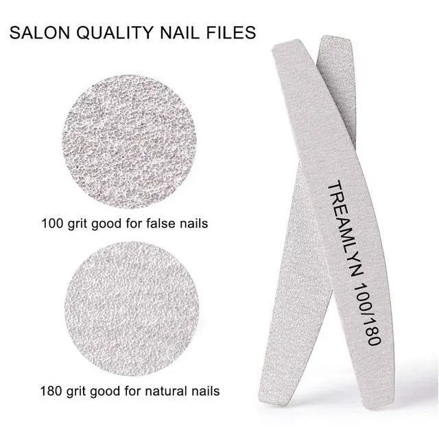 Alt view image 5 of 7 - 10 Pcs Rough Nail File 100/180 Grit, Heavy Duty Nail Files for Acrylic/Natural Nails, Emery Boards for Nails, Strong Finger Nail Filler, Coarse Nail File for Home and Salon Use