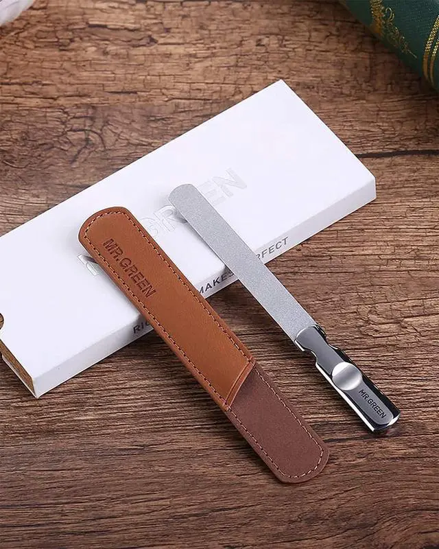 Alt view image 5 of 6 - Stainless Steel Nail File with Anti-Slip Handle and Leather Case, Double Sided and Files Nails Easily for Men and Woman