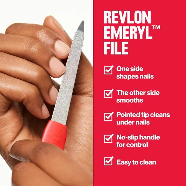 Alt view image 3 of 7 - Compact Emeryl Nail File, Red, 1 Count | Metal nail file with easy grip handle and double sided file buffer for precise nail shaping and smoothing.