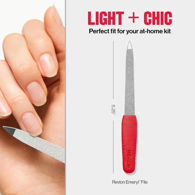 Alt view image 5 of 7 - Compact Emeryl Nail File, Red, 1 Count | Metal nail file with easy grip handle and double sided file buffer for precise nail shaping and smoothing.