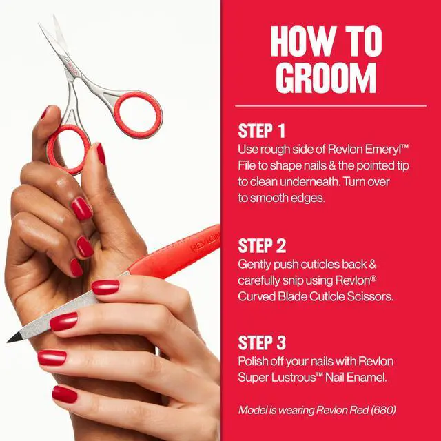 Alt view image 6 of 7 - Compact Emeryl Nail File, Red, 1 Count | Metal nail file with easy grip handle and double sided file buffer for precise nail shaping and smoothing.