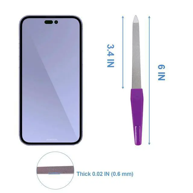 Alt view image 5 of 7 - Metal Nail File (6 Pcs), Nail Files for Natural Nails Made of Stainless Steel, Sword Fingernail Files with Sharp Pointed Tip Non Slip Handle, Diamond Finger Nail Filers for Women Sapphire Grit