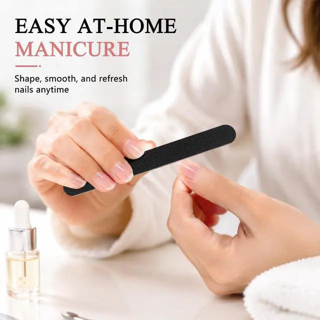Alt view image 6 of 7 - 10 Pack Nail Files, Professional Double Sided 100/180 Grit Emery Board for Manicure Pedicure, Black