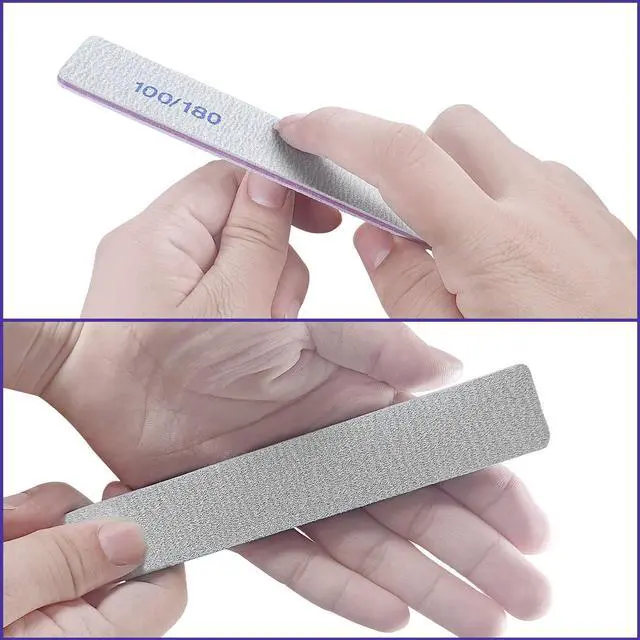 Alt view image 3 of 7 - Nail Files (50 Pack), 100/180 Grit Emery Boards Nail File for Natural Nails and Acrylic Nails, Double Sided Emory Boards limas para unas acrilicas Profesional Fingernail Filer Reusable Manicure Gray