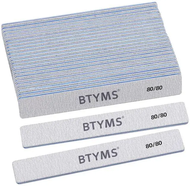 Main image of 80/80 Grit Nail File - 25Pcs Professional Double-Sided Coarse Emery Boards for Shaping Acrylic & Gel Nails