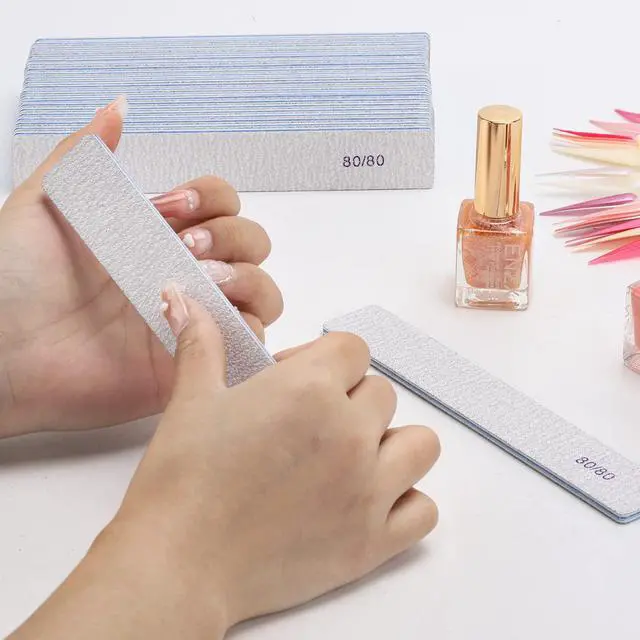 Alt view image 5 of 7 - 50 Count Rectangle Nail Files for Acrylic Nails, 80 Grit Coarse Nail File Reusable Emery Boards Manicure Tools