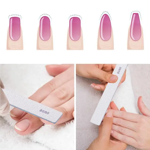 Alt view image 6 of 7 - 50 Count Rectangle Nail Files for Acrylic Nails, 80 Grit Coarse Nail File Reusable Emery Boards Manicure Tools