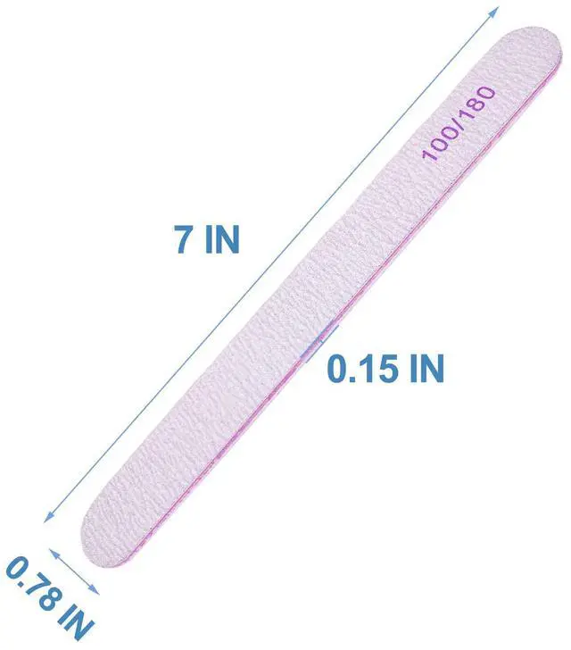 Alt view image 4 of 7 - 50 Pcs Nail File, Emery Board Nail Files for Acrylic Nails and Natural Nails, 100/180 Grit Double Sided Fingernail File Gel Nail Professional Reusable Washable Manicure Pedicure Kit Set Gray