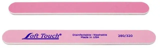 Main image of Nail File, Double Sided 280/320 Grit, Light/Dark Pink, for Natural Nails, 7 Inch - 5 Piece