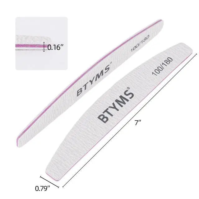 Alt view image 2 of 7 - 25Pcs 100/180 Grit Nail File and Buffer Professional Double-Sided Emery Boards for Acrylic, Gel & Natural Nails