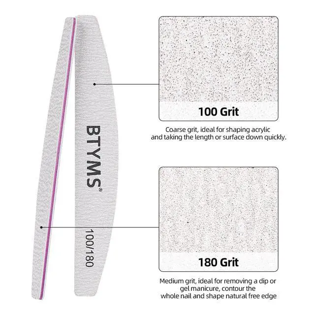 Alt view image 3 of 7 - 25Pcs 100/180 Grit Nail File and Buffer Professional Double-Sided Emery Boards for Acrylic, Gel & Natural Nails