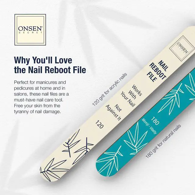 Alt view image 3 of 7 - Secret Japanese Nail File - Professional 10-Pack Nail Files, Double Sided Natural & Acrylic Filers - 120/180 Grit - Disposable, Salon Smooth | Best Onsen File for Shiny Nails