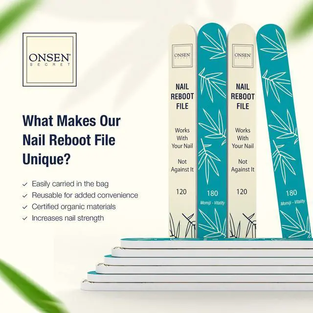 Alt view image 7 of 7 - Secret Japanese Nail File - Professional 10-Pack Nail Files, Double Sided Natural & Acrylic Filers - 120/180 Grit - Disposable, Salon Smooth | Best Onsen File for Shiny Nails