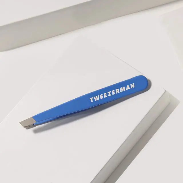 Alt view image 3 of 5 - Mini Slant Tweezer Tweezers for Eyebrows Bahama Blue