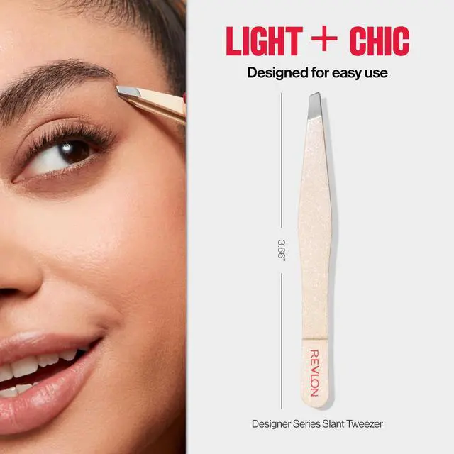 Alt view image 7 of 7 - Designer Series Slant Tip Tweezer, 1 Count | High precision slant tweezers made with long lasting stainless steel for clean hair removal.