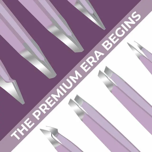 Alt view image 5 of 6 - Professional Eyebrow Tweezers Set of 4 Stainless Steel Precision Tools for Eyebrows, Facial Hair & Ingrown Hair Removal Slant, Pointed & Flat Tips with Travel Case for Women & Men