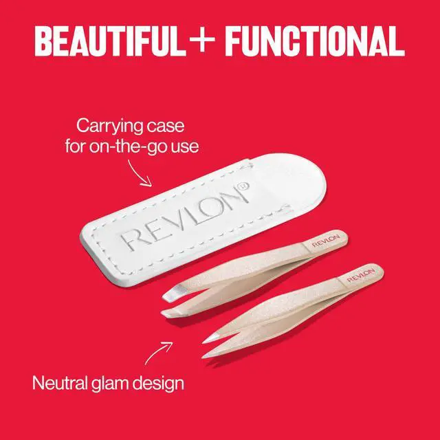 Alt view image 6 of 7 - Designer Series 2-Piece Mini Tweezer Set For Travel | Mini slant tip and point tip tweezer set for hair removal. Easy to use stainless steel. Portable for on-the-go touch-ups.