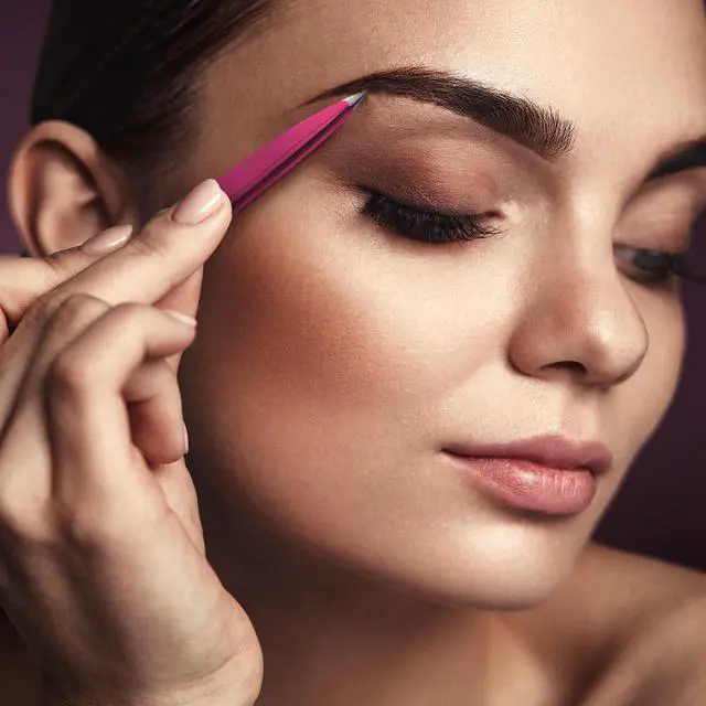 Alt view image 6 of 7 - Pointed Tweezers | High Carbon Stainless Steel Needle Nose | Fine Point Precision Hair Removal | Perfectly Aligned & Hand-Filed Sharp | Pink