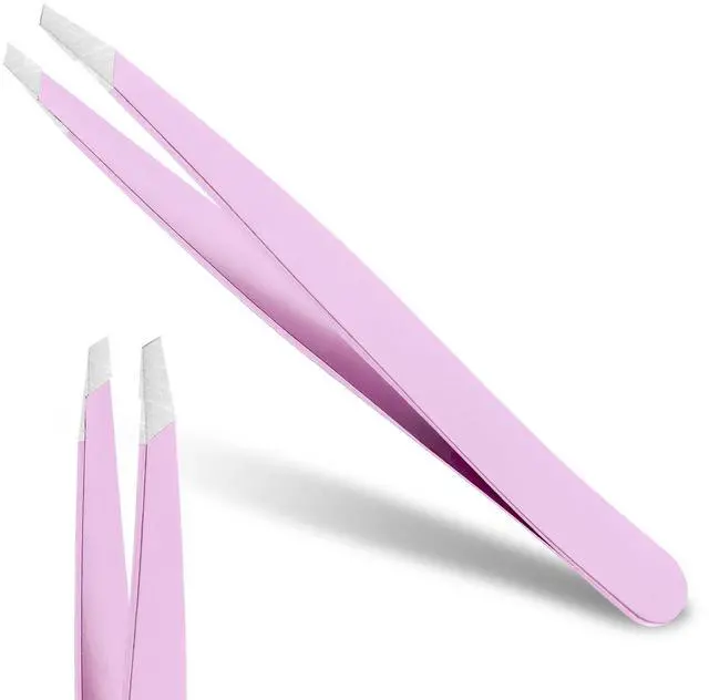 Main image of Professional Slant Tweezers, High Precision For Facial Hair Removal | for Eyebrows, No Hair Breakage, Pain-Free Plucking, Gentle on Skin, for Men Women, Purple