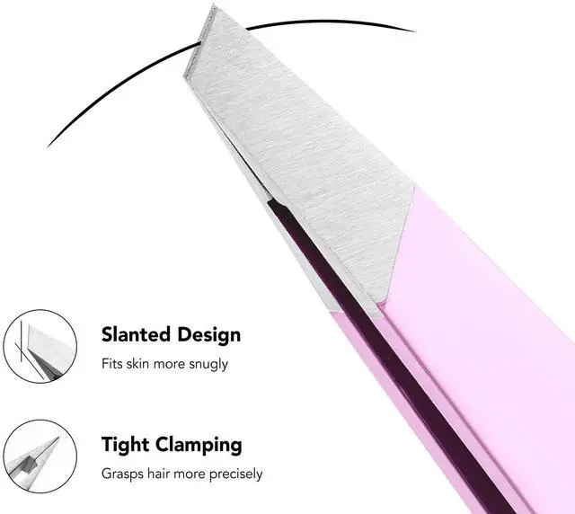 Alt view image 4 of 7 - Professional Slant Tweezers, High Precision For Facial Hair Removal | for Eyebrows, No Hair Breakage, Pain-Free Plucking, Gentle on Skin, for Men Women, Purple