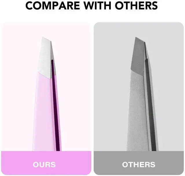 Alt view image 5 of 7 - Professional Slant Tweezers, High Precision For Facial Hair Removal | for Eyebrows, No Hair Breakage, Pain-Free Plucking, Gentle on Skin, for Men Women, Purple