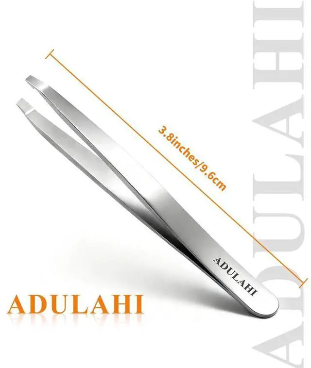 Alt view image 7 of 7 - Professional Slant Tweezers for Eyebrows & Facial Hair - Precise Aligned Carbon Stainless Steel Remover with Storage Case(Pearl Silver)