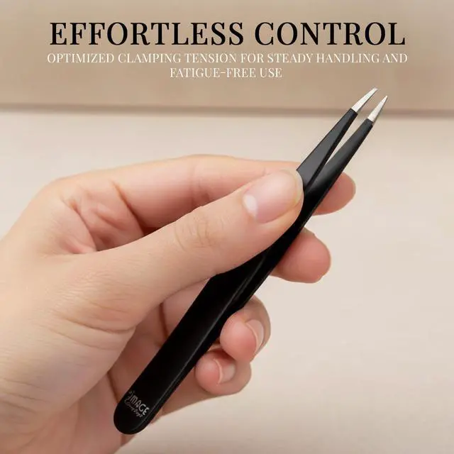 Alt view image 4 of 7 - Tweezers for women facial 4 Piece Stainless Steel Precision Tweezers Kit with Leather Case for women & men Multi purpose as eyebrows facial hair ingrown hair removal