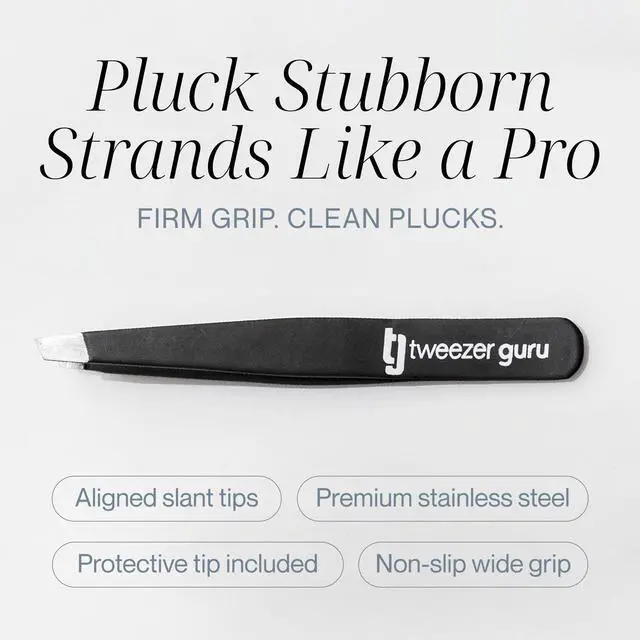 Alt view image 3 of 7 - Tweezers for Women Facial Hair & Men Precision Slant-Pointed Eyebrow Tweezer for Ingrown Hair, Blackhead & Splinter Removal (2 Black)