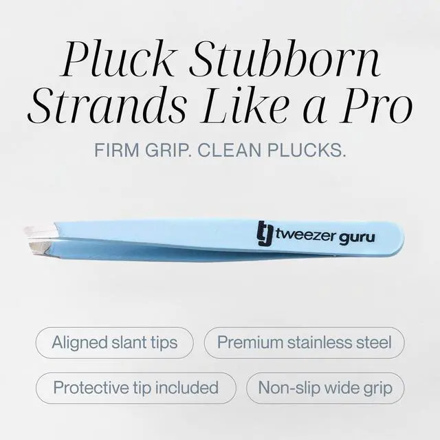 Alt view image 3 of 7 - Tweezers for Women Facial Hair & Men Precision Slant-Pointed Eyebrow Tweezer for Ingrown Hair, Blackhead & Splinter Removal (2 Sky Blue)