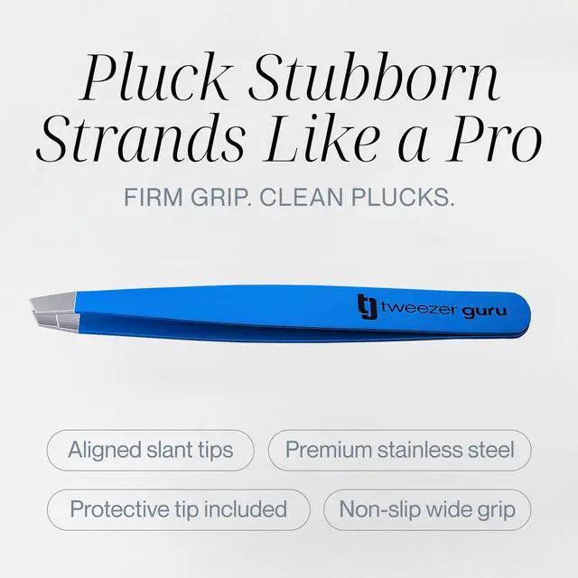 Alt view image 3 of 7 - 2 piece - Slant Pointed Precision Tweezers for Eyebrows, Ingrown Hairs, Blackheads - Sharp Needle Nose for Plucking, Splinters