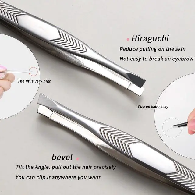 Alt view image 4 of 6 - Tweezers for Women Facial Hair,High Precision Stainless Steel Tweezers for Eyebrows Facial Hair, Splinter and Ingrown Hair Removal,2 Count