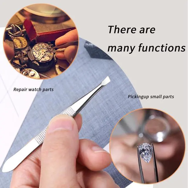 Alt view image 5 of 6 - Tweezers for Women Facial Hair,High Precision Stainless Steel Tweezers for Eyebrows Facial Hair, Splinter and Ingrown Hair Removal,2 Count