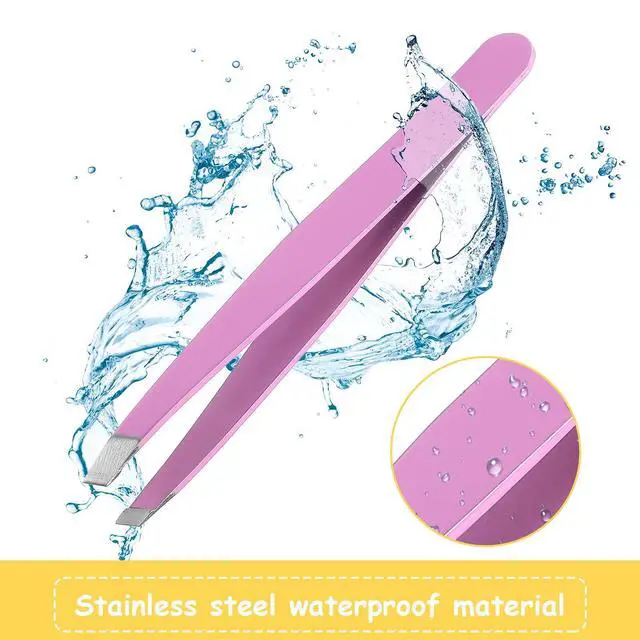 Alt view image 3 of 6 - 16 Pieces Slanted Eyebrow Tweezers Stainless Steel Tip Precision Tweezers Bulk for Women and Men Personal Care Ingrown Hair, Facial Hair and Lash Extension