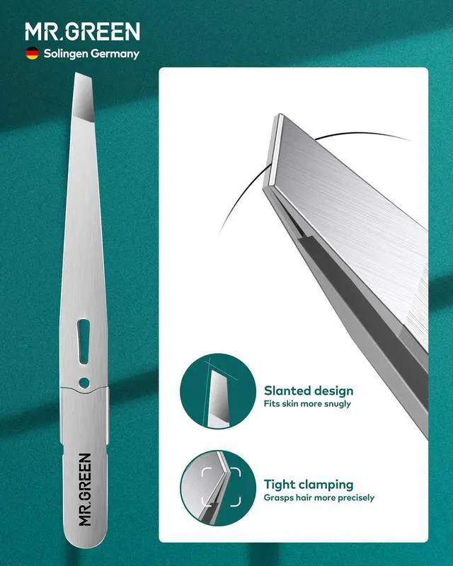 Alt view image 2 of 7 - Tweezers,Professional Precision Eyebrow Tweezers for Women and Men, Tweezers for Facial Hair Women, Stainless Steel Slanted Hair Removal Tweezers, Eyebrow Plucker, Ingrown hair tweezers