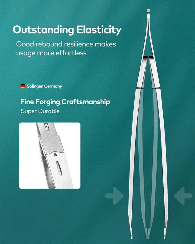 Alt view image 3 of 7 - Tweezers,Professional Precision Eyebrow Tweezers for Women and Men, Tweezers for Facial Hair Women, Stainless Steel Slanted Hair Removal Tweezers, Eyebrow Plucker, Ingrown hair tweezers