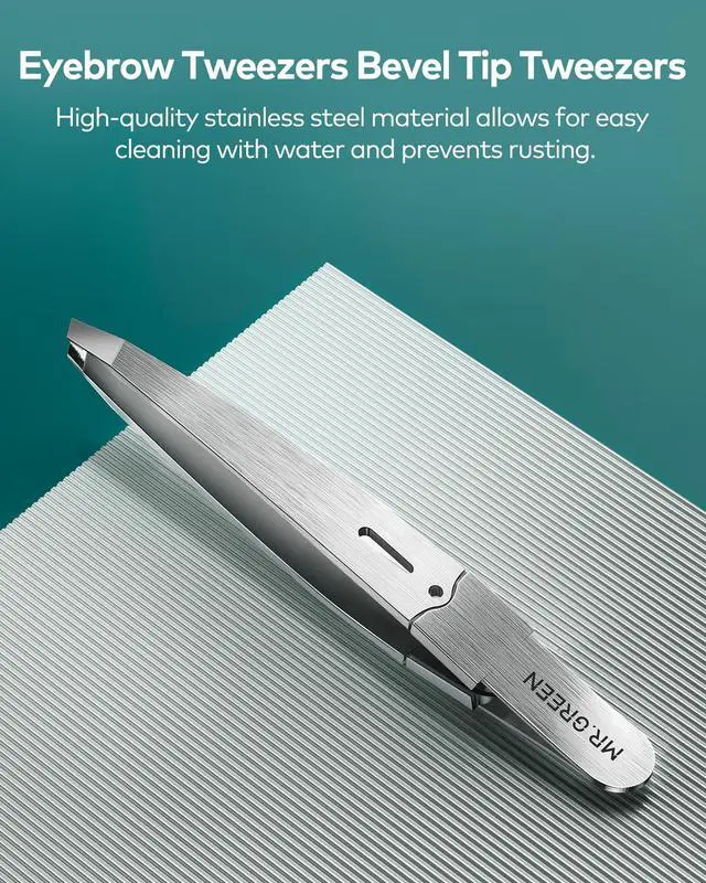 Alt view image 4 of 7 - Tweezers,Professional Precision Eyebrow Tweezers for Women and Men, Tweezers for Facial Hair Women, Stainless Steel Slanted Hair Removal Tweezers, Eyebrow Plucker, Ingrown hair tweezers