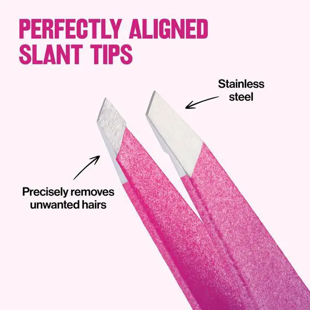 Alt view image 3 of 6 - Diamond Collection Tweezer, Pink & Purple, 1 Count | Ultra-sharp slant tip tweezers for precision eyebrow shaping and facial hair removal. Made of stainless steel.