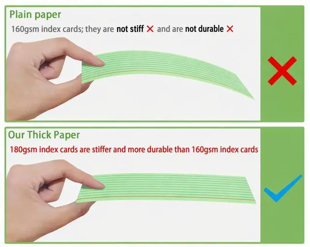 Alt view image 2 of 6 - Colored Index Cards 3x5, 200 Count, 180gsm Heavy Flash Cards for Studying | Ruled Index Cards, Heavy Note Cards for Office, College, Home Organization, 4 Color (50 Sheets Each)