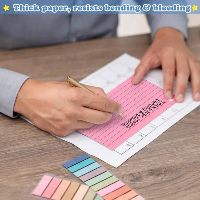 Alt view image 6 of 7 - 250 Count Colored Index Cards 3x5 Inch Flash Cards Note Cards with Ring | 180gsm Heavy Weight Flashcards, Portable Note Taking for Students, College Supplies, Nursing School Essentials
