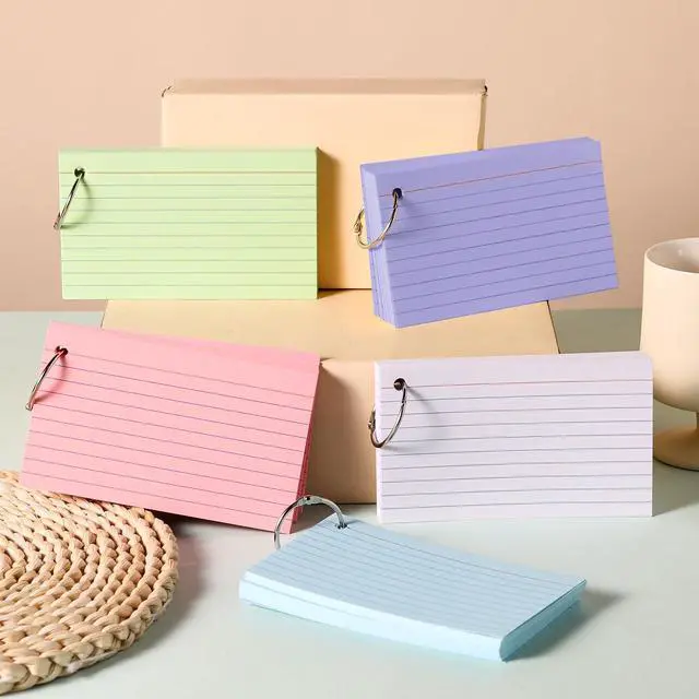 Alt view image 7 of 7 - 250 Count Colored Index Cards 3x5 Inch Flash Cards Note Cards with Ring | 180gsm Heavy Weight Flashcards, Portable Note Taking for Students, College Supplies, Nursing School Essentials