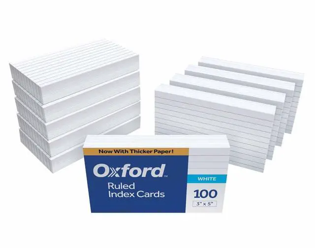 Main image of Ruled Index Cards, 3" x 5", White, 1,000 Cards (10 Packs of 100) (31)