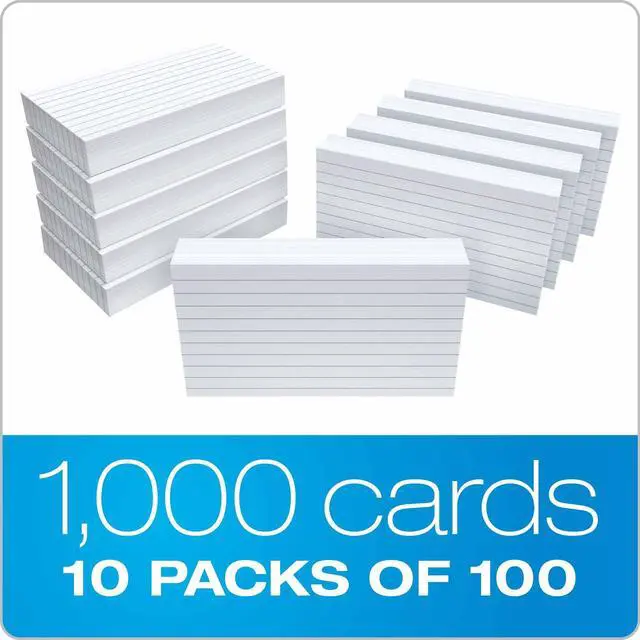 Alt view image 4 of 7 - Ruled Index Cards, 3" x 5", White, 1,000 Cards (10 Packs of 100) (31)