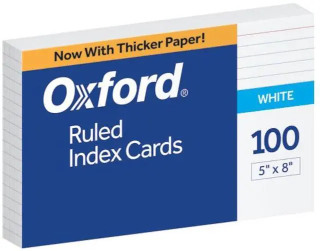 Main image of Ruled Index Cards, 5" x 8", White, 100/Pack (51)
