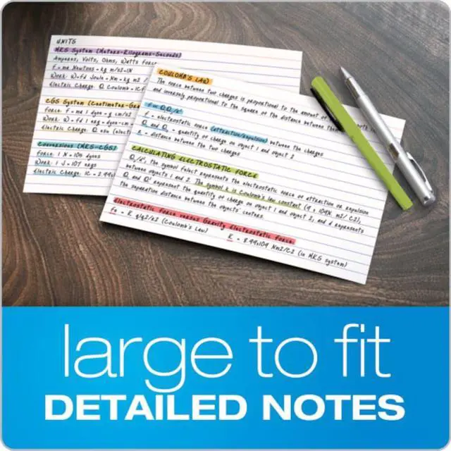 Alt view image 5 of 7 - Ruled Index Cards, 5" x 8", White, 100/Pack (51)