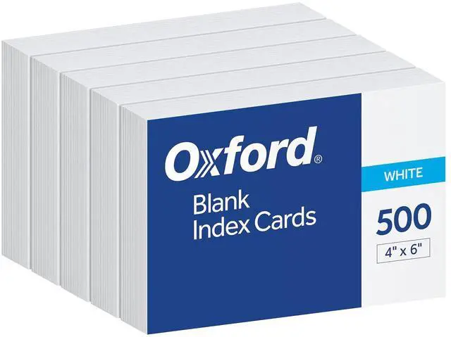 Main image of Index Cards, Index Cards, Blank on Both Sides, White, Cards (40177), 4x6,100 Count (Pack of 5)