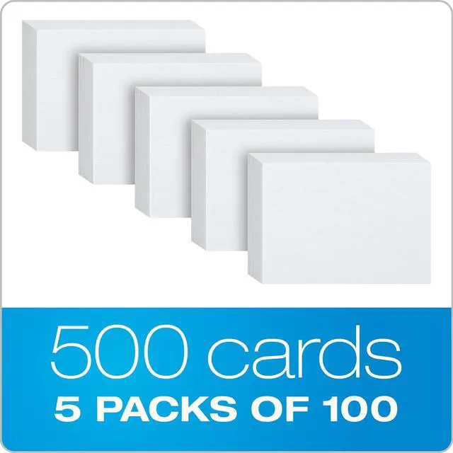 Alt view image 4 of 6 - Index Cards, Index Cards, Blank on Both Sides, White, Cards (40177), 4x6,100 Count (Pack of 5)