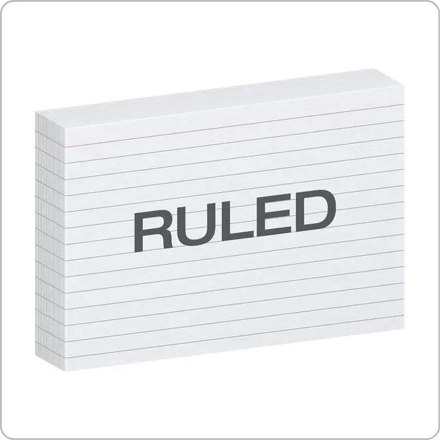Alt view image 2 of 6 - Index Cards, 500 Pack, 4x6 Index Cards, Ruled on Front, Blank on Back, White, 5 Packs of 100 Shrink Wrapped Cards (40178)