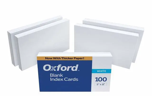 Main image of 50EE Blank Index Cards, 5" x 8", White, 500 Cards (5 Packs of 100) (50)